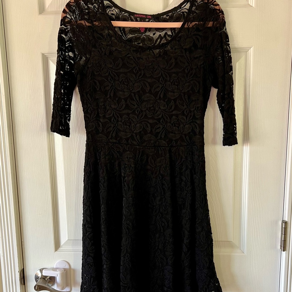 Material Girl Black Lace Dress